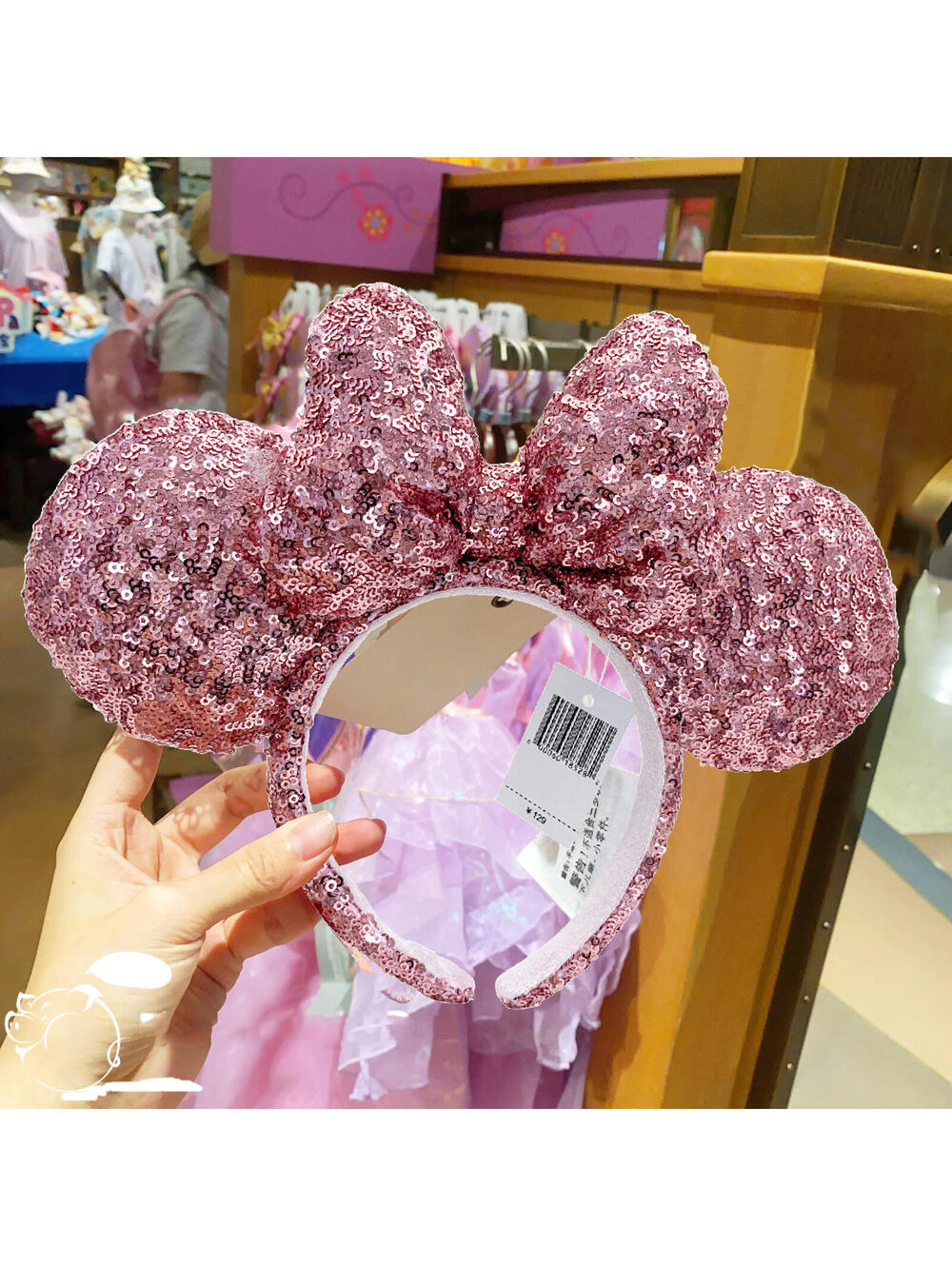 Disney Parks Resort Ears Headband Minnie limited Sequin Pink Puffy Bow